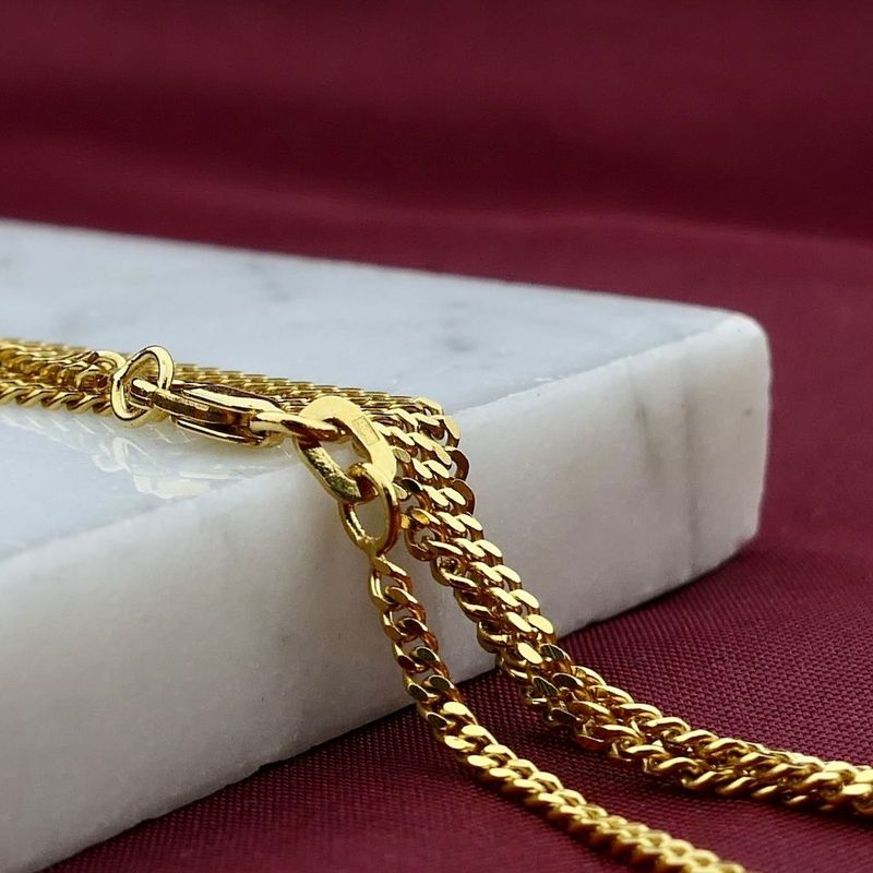 Afbeelding 2 van Gouden gourmetschakel ketting