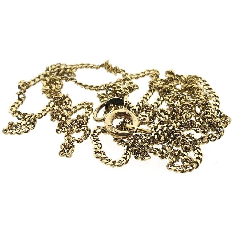 Image 7 of Gold thin gourmet link necklace | 57.5 cm