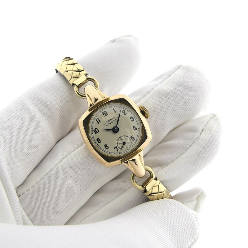 Image 5 of JW Benson 'Art Deco'; Antique 9k gold ladies' watch with Audemars movement