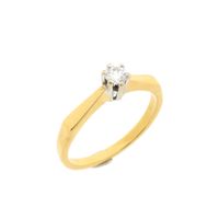 Gold solitaire ring with diamond | 0.15 ct.