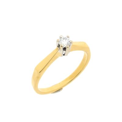 Image 1 of Gold solitaire ring with diamond | 0.15 ct.