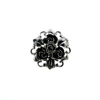 Silver rose brooch