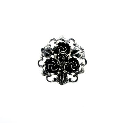 Image 1 of Silver rose brooch