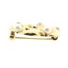 Afbeelding 8 van 8 Karaat florale broche met parel
