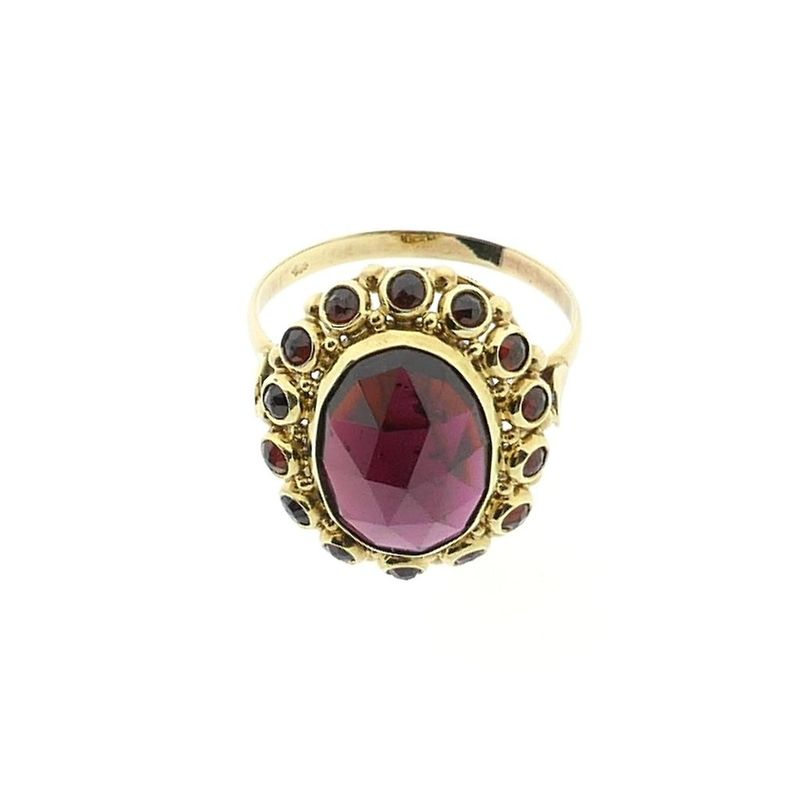 Image 3 of Vintage gold entourage ring with garnet