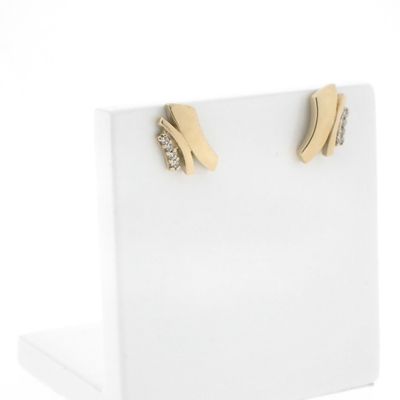 Image 1 of Gold stud earrings with zirconia