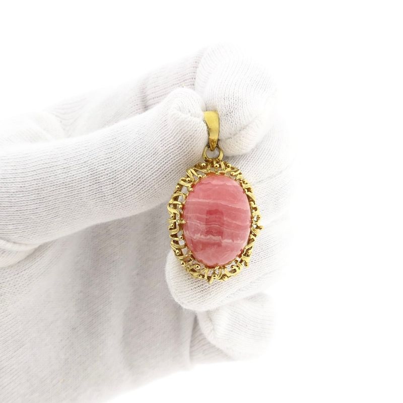 Image 10 of Vintage Gold Pendant with Rhodochrosite