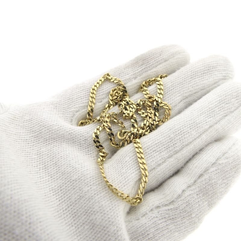 Image 7 of Gold flat gourmet link chain | 46.5 cm