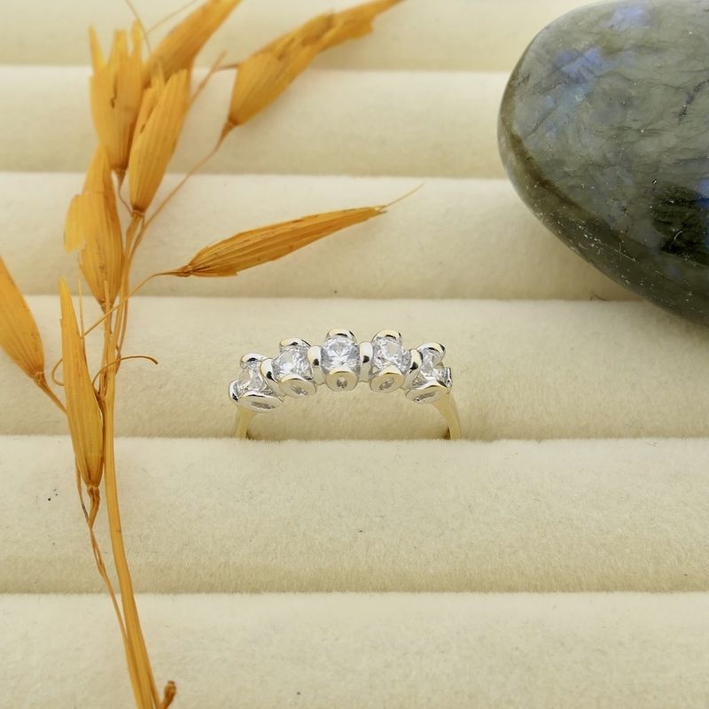 Image 6 of Gold ring with zirconia