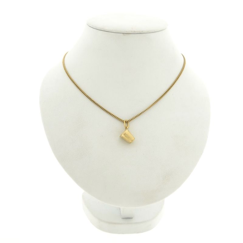 Image 6 of Gold minimalist pendant of a thimble