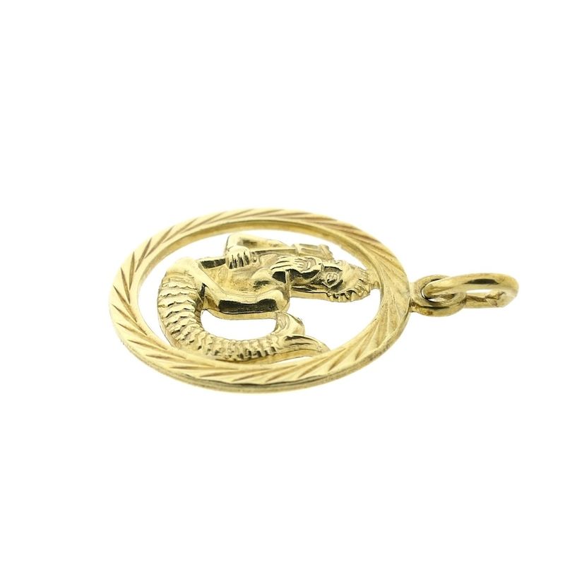 Image 5 of Gold zodiac sign pendant; Aquarius