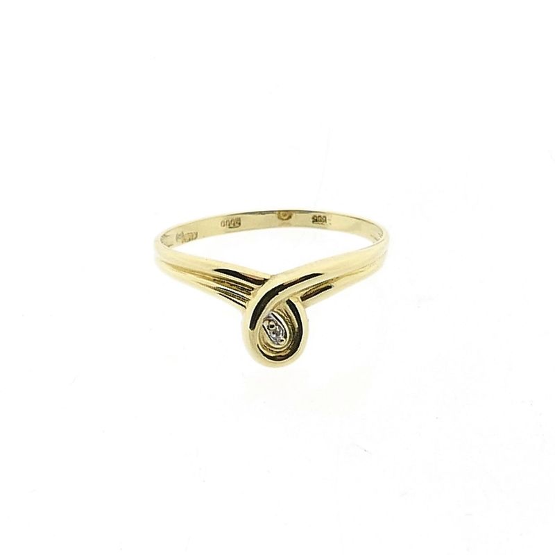 Image 3 of Gold Ring with Diamond; 0.005 ct.