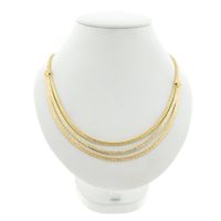 Tricolor gold omega link necklace