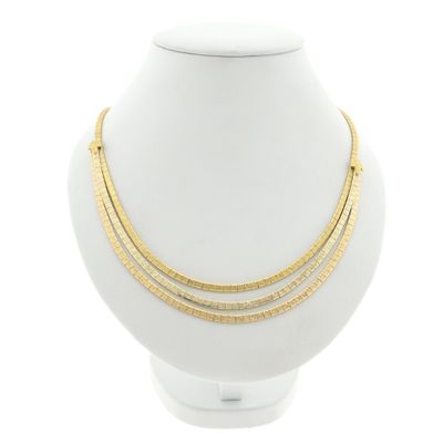 Image 2 of Tricolor gold omega link necklace