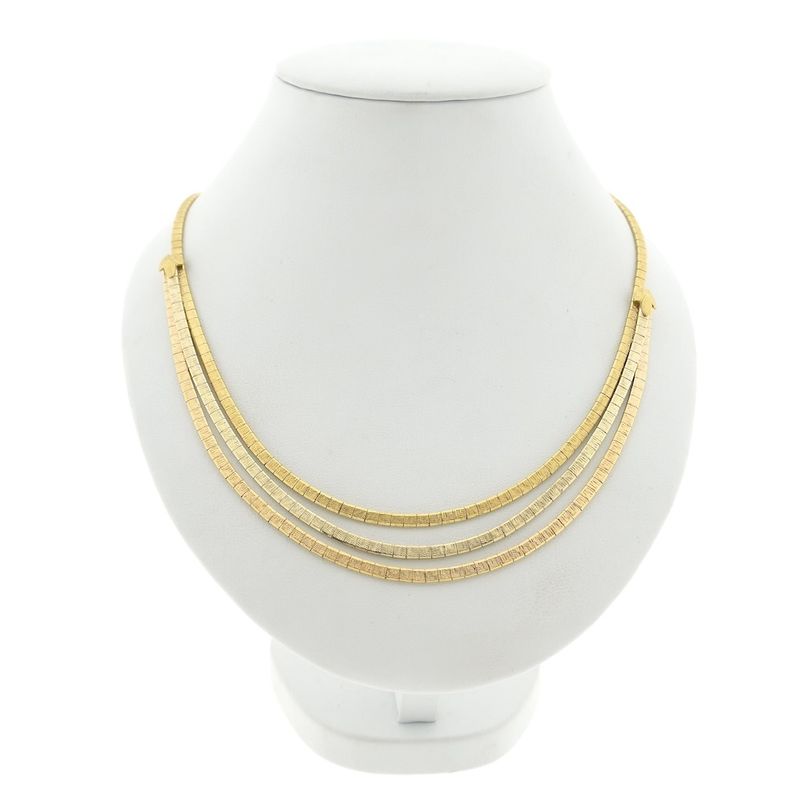 Image 2 of Tricolor gold omega link necklace