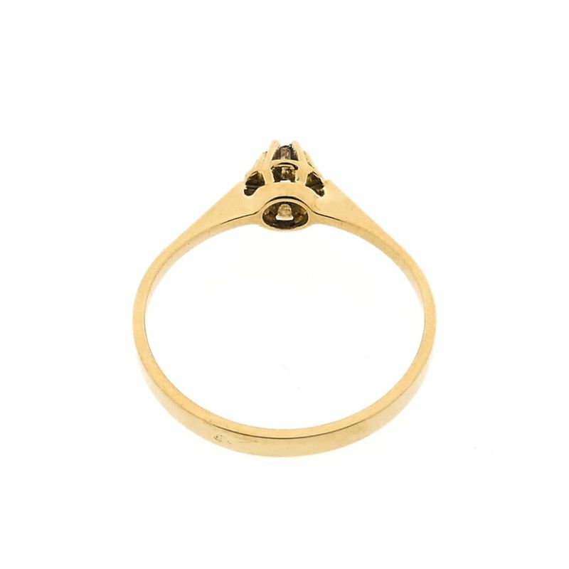 Image 3 of Gold solitaire ring with diamond; 0.05 ct.