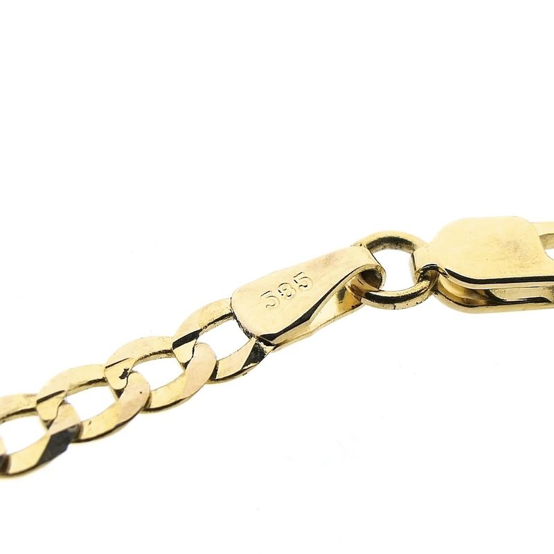 Image 3 of Gold flat gourmet link chain | 50 cm