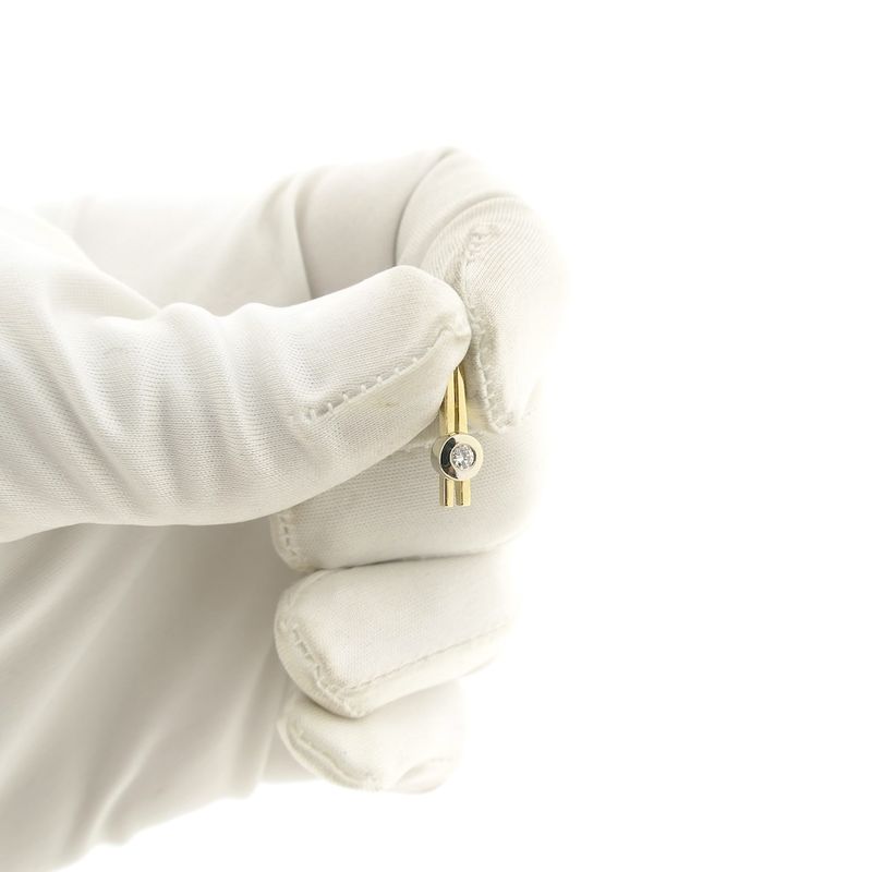 Image 11 of Two-tone gold minimalist pendant with diamond | 0.05 ct.