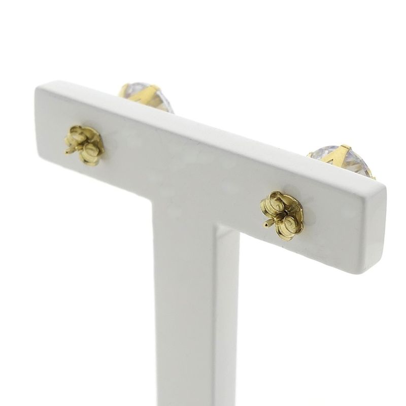 Image 4 of Gold stud earrings with zirconia