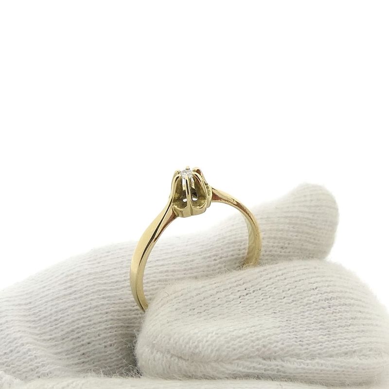 Image 7 of Gold solitaire ring with diamond | 0.03 ct.
