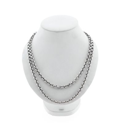 Image 1 of Solid Silver Cable Chain Necklace