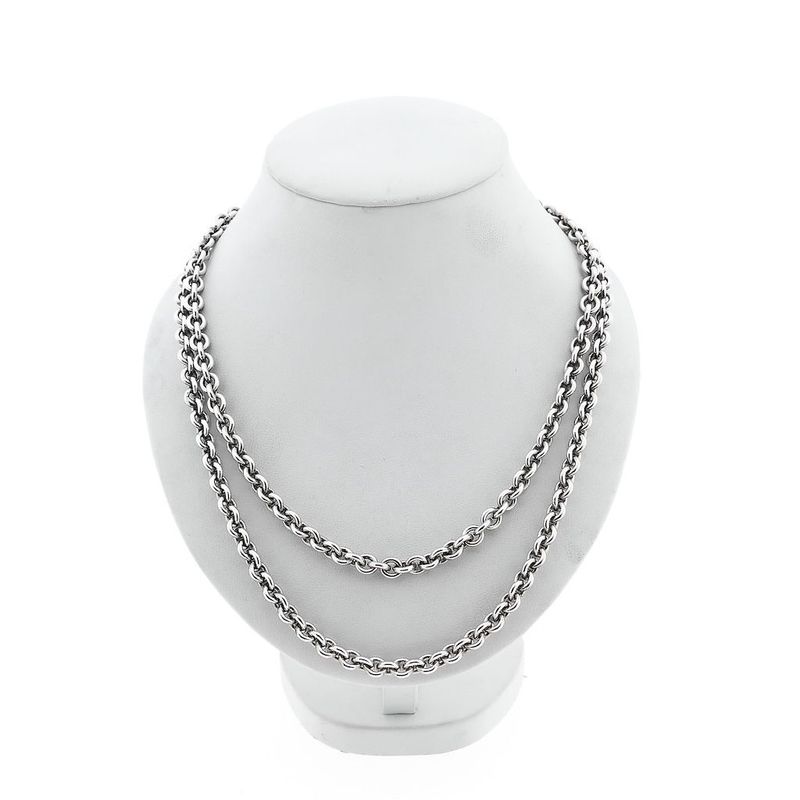 Image 1 of Solid Silver Cable Chain Necklace