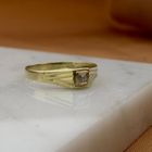 Image 2 of Gold solitaire ring with diamond; 0.025 ct.