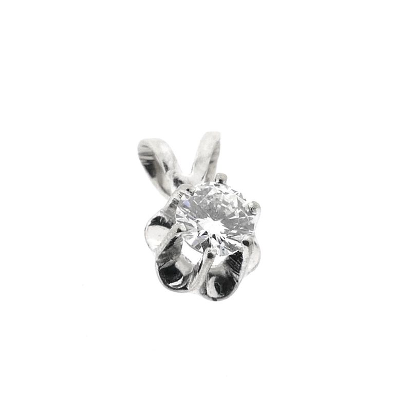 Image 4 of White gold pendant with diamond | 0.22 ct.