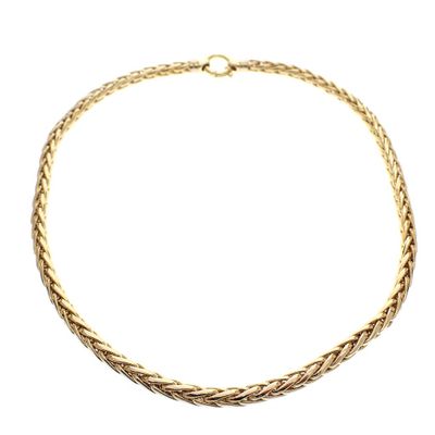 Gold braided necklace; Foxtail link | 45 cm Image 2 of Gold braided necklace; Foxtail link | 45 cm