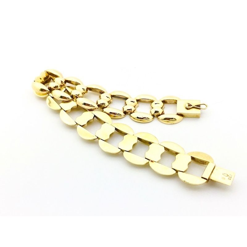 Image 5 of Gold wide link bracelet made of 14 carat gold