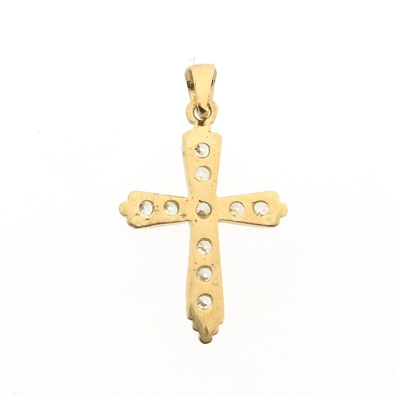Image 6 of Gold cross pendant with zirconia