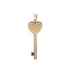 Image 6 of Gold pendant of a key heart with zirconia