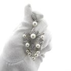 Image 10 of UTOPIA Art Deco white gold earrings with pearl and diamond 3.50 ct.