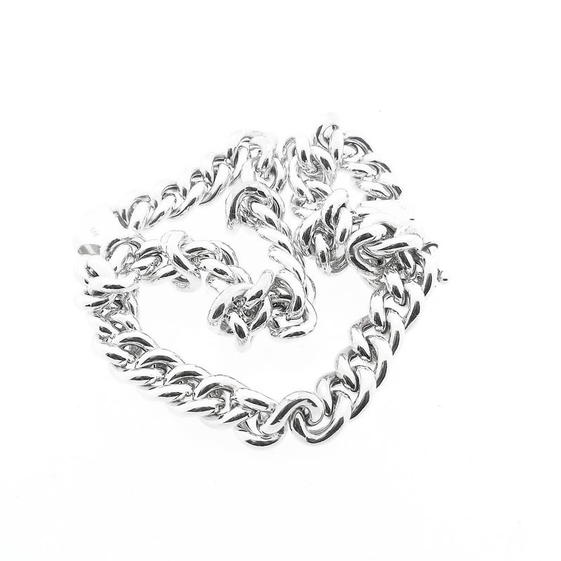 Image 7 of Silver gourmet link necklace | 43 cm