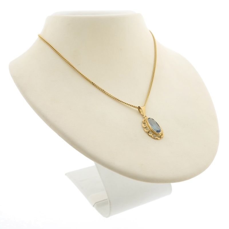 Image 7 of Vintage gold pendant with topaz