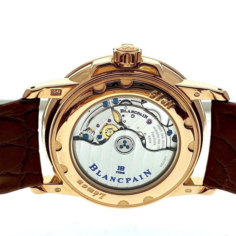 Image 5 of Blancpain Leman Dual Time; 18k rose gold men's watch