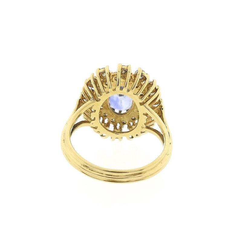 Image 5 of Gold cocktail ring with sapphire and diamonds; 0.70 ct.