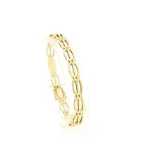 Gouden tankschakel armband | 19 cm