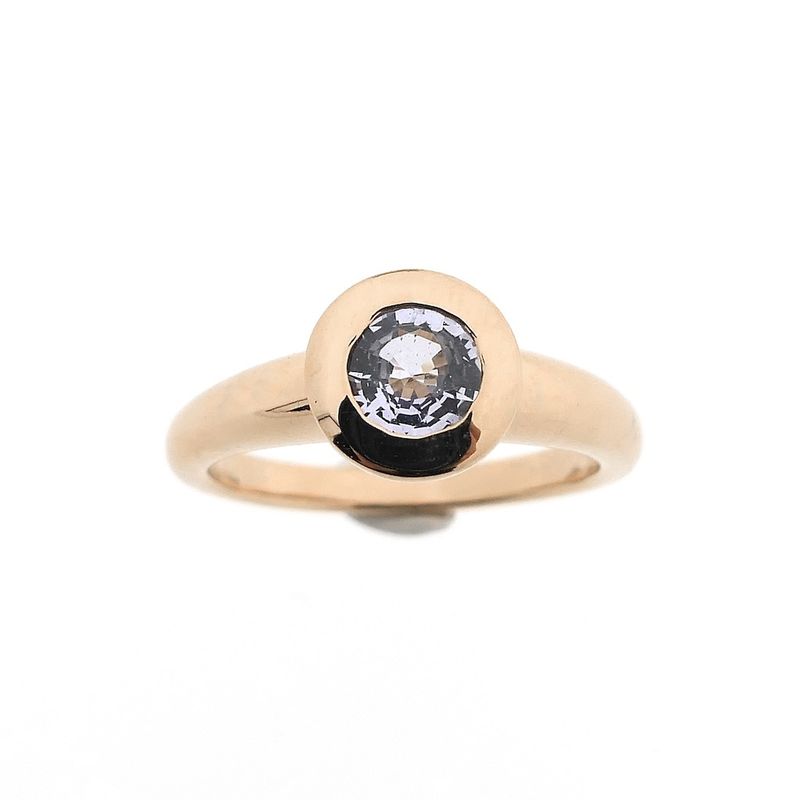 Image 4 of Rose gold 'Sushi' ring set with aquamarine | Bron Jewelry