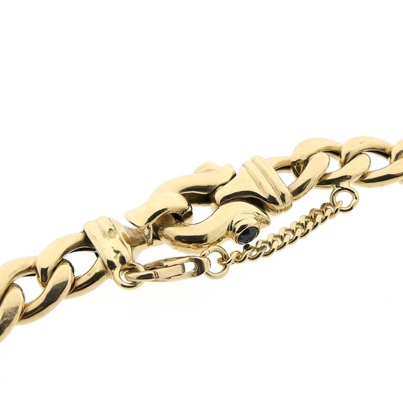 Image 7 of Gold gourmet link bracelet with sapphire | 19.5 cm