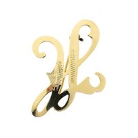 Gold letter brooch; letter H