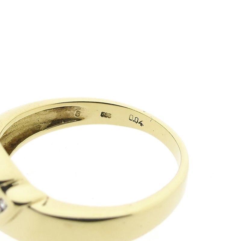 Image 5 of Gold solitaire ring with citrine and diamond; 0.04 ct.