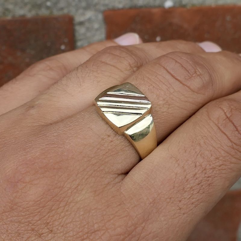 Image 10 of Two-tone gold signet ring
