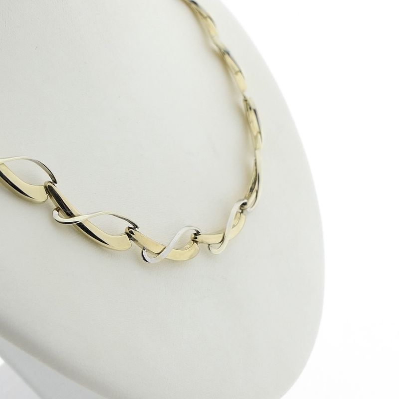 Image 9 of Two-tone gold fantasy link necklace | 45.5 cm