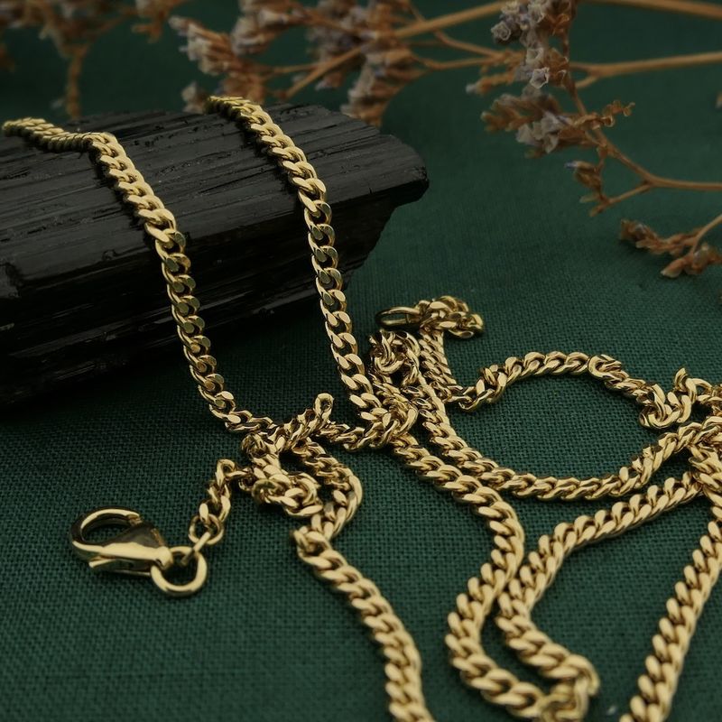 Image 2 of Gold gourmet link chain | 60 cm