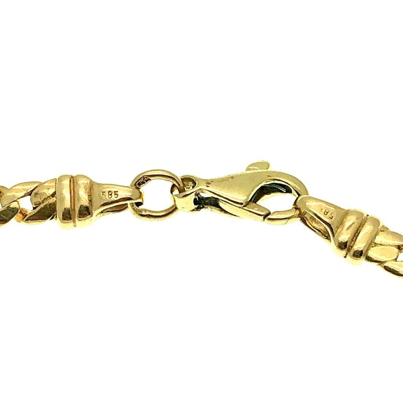 Image 3 of Gold flat gourmet link bracelet | 21 cm