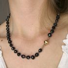 Image 8 of Antique garnet bead necklace with gold decorative clasp