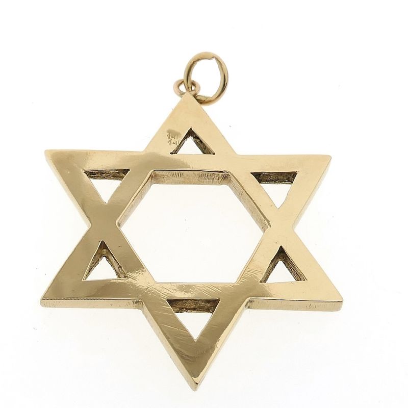 Image 4 of Large gold pendant of a Star of David