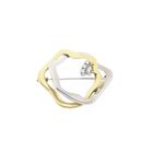 Afbeelding 1 van Bicolor gouden broche met diamanten; 0,06 ct. 