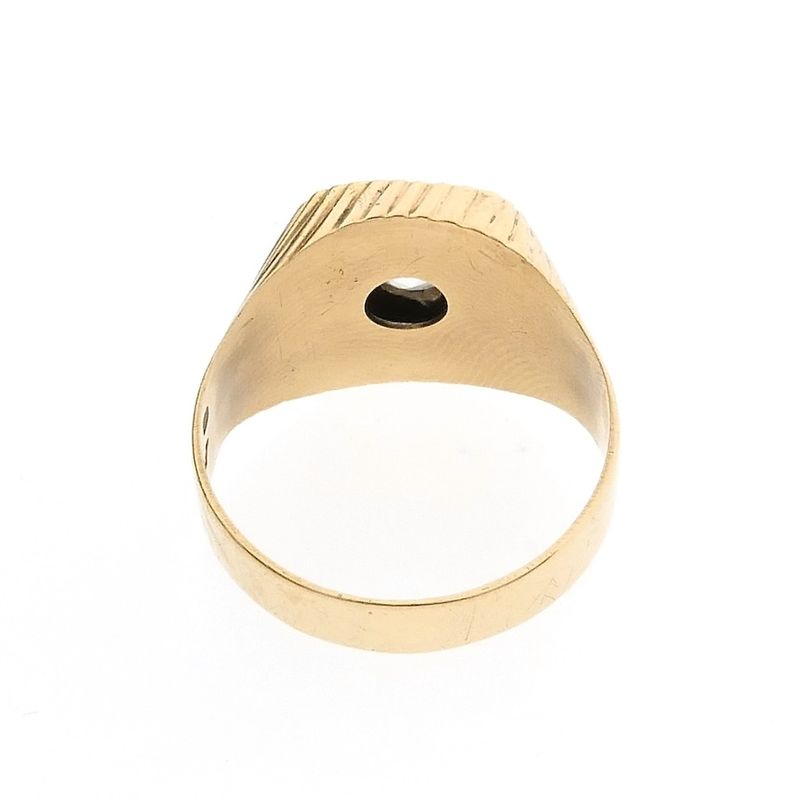 Image 3 of 8 carat large men's signet ring with zirconia